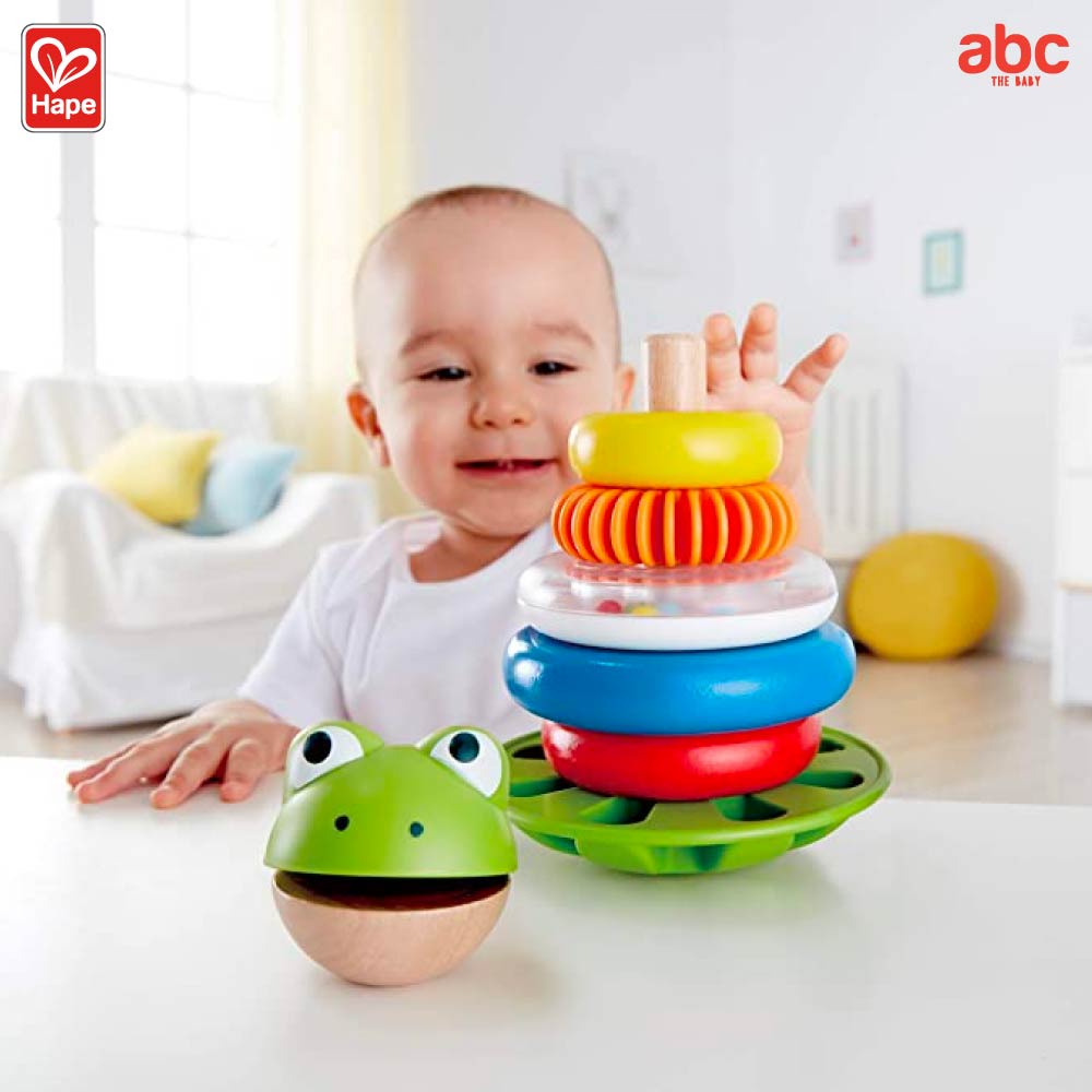Hape - Mr. Frog Stacking Rings มิสเตอร์ฟร็อกเรียงลำดับ 12M+ รูปที่ 3