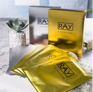 Ray Gold Facial Mask (Box / 10sheets) Rayfia, golden mask (box / 10 sheets), wrinkle mask