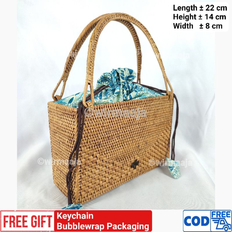 Atte Maboro กระเป๋าหวาย กระเป๋าถือรูปตัว U