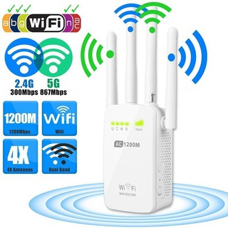 Dual Band 2 . 4 / 5 G อุปกรณ์เราน์เตอร์เชื่อมต่อ Wifi แบบไร้สาย 4เสาอากาศ