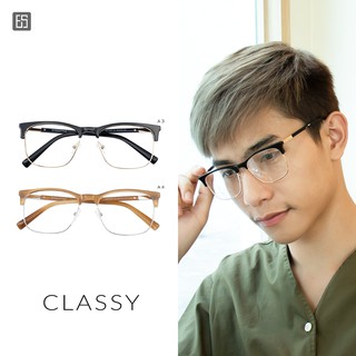 แว่นตาแฟชั่น สไตล์วิลเทจ *แจ้งค่าสายตาได้*  แว่นสายตา กรอบรุ่น CLASSY เบรนด์ Eye &amp; Style พลาสติก