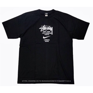 UU street เสื้อยืดStussy stussy x ผ้าฝ้ายแท้