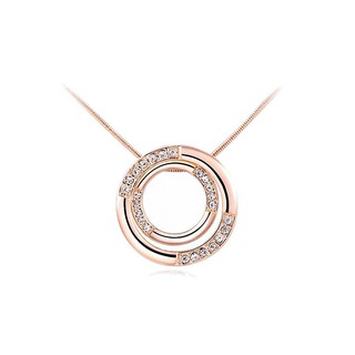 ﻿ROXI  สร้อยคอพร้อมจี้ วงกลมประดับคริสตัล gold plated Moon รุ่น :  2030421425b