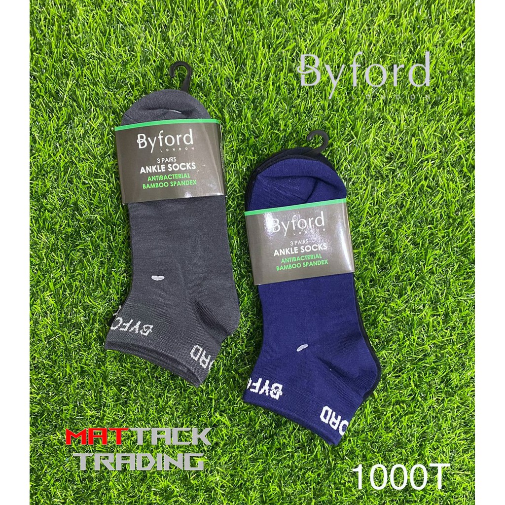 BYFORD 3IN1 ANKLE SOCKS [1000T, BAMBOO SPANDEX, FREE SIZE]