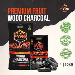 FYRO BBQ FRUIT WOOD LUMP CHARCOAL 10KG (Grade A, TOP QUALITY) ถ่านไม้บาร์บีคิวพรีเมี่ยม 10กิโลกรัม(เกรด A, คุณภาพสูงสุด)