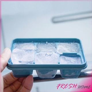 แม่พิมพ์น้ำแข็งก้อน ฝาปิด พร้อมฝา 6 ช่อง Ice tray mould