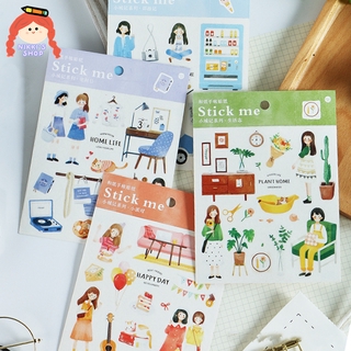 NIKKI สติ๊กเกอร์สําหรับตกแต่งสมุดไดอารี่ 1 แผ่น