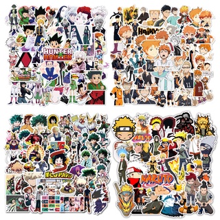 50/200pcs Anime Demon Slayer Haikyuu HUNTERxHUNTER NARUTO Sticker Waterproof Pvc Skateboard Luggage Motorcycle Guitar Vsco Sticker