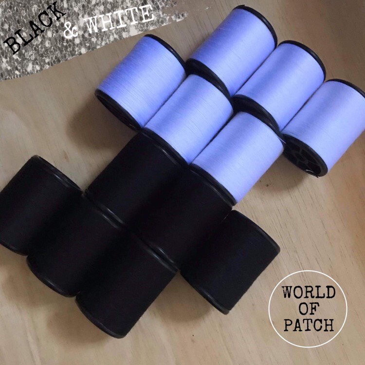 🧵 BLACK & WHITE 🧵 ด้ายเย็บผ้าสีขาว & ด้ายเย็บผ้าสีดำ ด้าย WOP ด้ายเย็บ ขาว ดำ ด้ายขาว ด้ายดำ ด้ายเนา ด้ายสีขาว ด้ายสีดำ