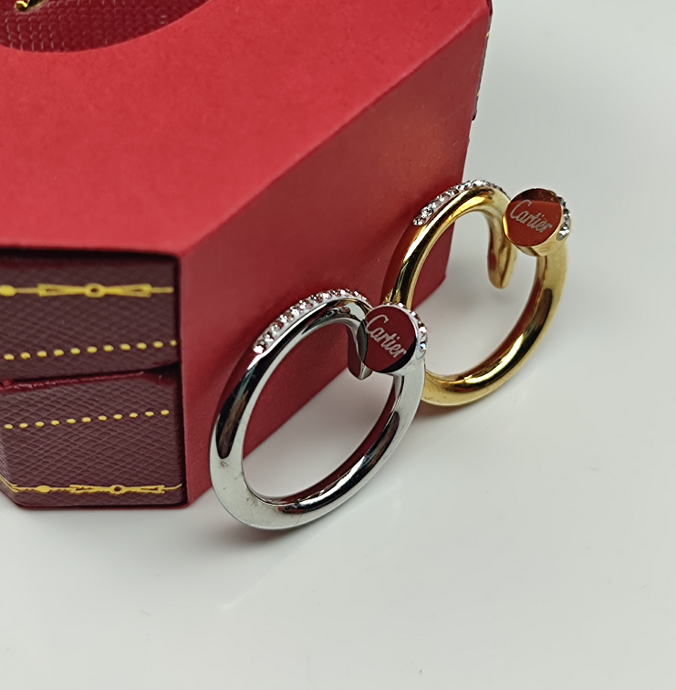 2021 ใหม่ JUSTE UN CLOU RING PINK GOLD DIAMONDS แหวน