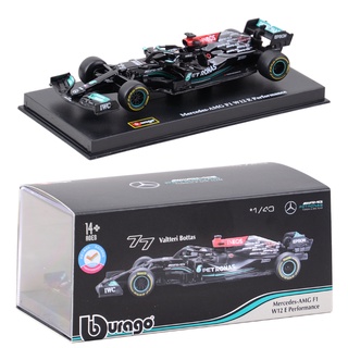 Bburago 1:43 Mercedes AMG 2021 W12 E ประสิทธิภาพสูง #โมเดลรถยนต์จําลอง 77 Valtteri Bottas Static F1 อัลลอยด์