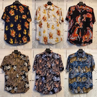 เสื้อเชิ้ตลายเสือ hawaii ไซส์ m l xl 2xl 3xl 4xl เนื้อผ้าเรยอน💯% ผ้านิ่มสวมใส่สบายไม่ร้อน ใส่ได้ทั้งชายและหญิง