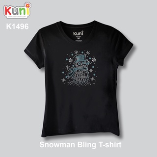 KUNI#K75เสื้อยืดคริสมาส แต่งเพชร Christmas SnowmanT-shirt by Kunibrand #K1496