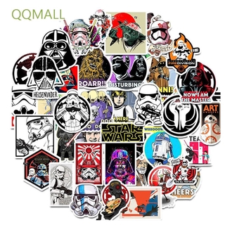 QQMALL 50 Pcs/Lot Star Wars Stickers PVC Stationery Sticker Movie Star Wars Sticker For Laptop Skateboard Notebook Graffiti Stickers Waterproof DIY For Car Guitar Multi Use Cool Decal for Kid