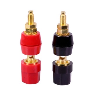 1 คู่ (สีดำ + สีแดง) ขั้วต่อสีแดงสีดำ Connector Amplifier Terminal Binding โพสต์กล้วยปลั๊กแจ็คอะแดปเตอร์ซ็อกเก็ต