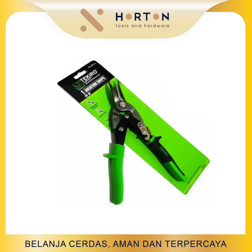 TEKIRO 10" นิ้ว Mild Steel Holo กรรไกรสังกะสี / Aviation Snips
