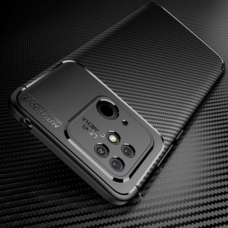 สําหรับ Xiaomi Redmi 10C 10 2022 หรูหราเกราะกันกระแทกคาร์บอนไฟเบอร์ไฮบริดแปรงกรณีปก