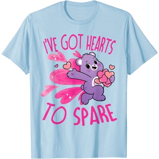 ผ้าฝ้ายคอกลมจริง◇♞Bear ฤดูร้อนmen bear  Care Bears: Unlock The Magic Share Bear Hearts To Spare T-Shirt เสื้อยืดแฟชั่นคอ