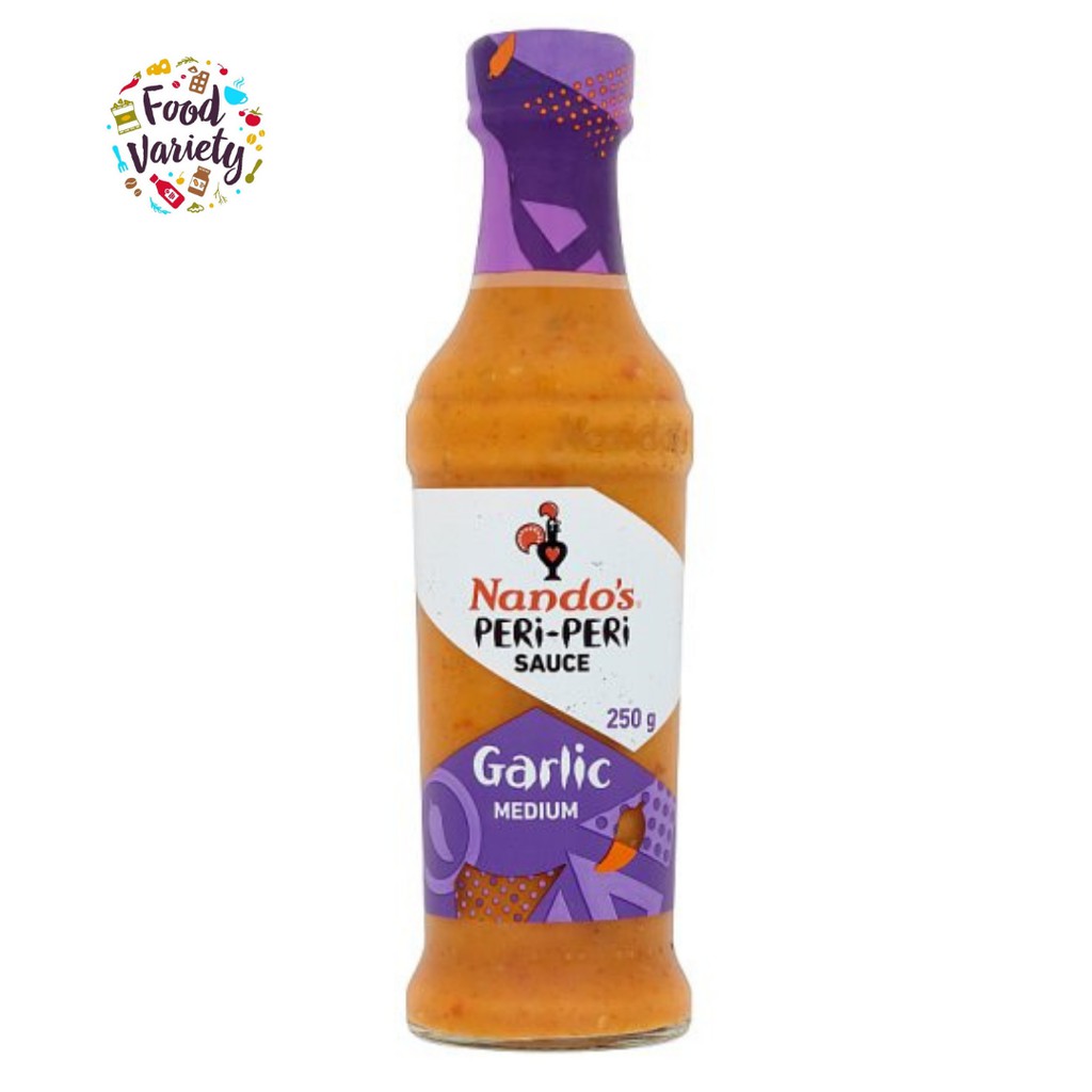 Nandos Peri-Peri Garlic Medium Sauce 250g แนนโดส์ ซอสเพอริเพอริรสกระเทียมเผ็ดปานกลาง 250 กรัม