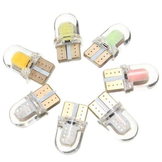 ไฟหรี่LED ขั้วT10 COB2ชิพ ซิลิโคน (สีเหลือง) 2หลอด