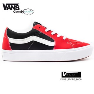 VANS SK8 LOW COMFYCUSH LEATHER RED TRUE WHITE SNEAKERS สินค้ามีประกันแท้