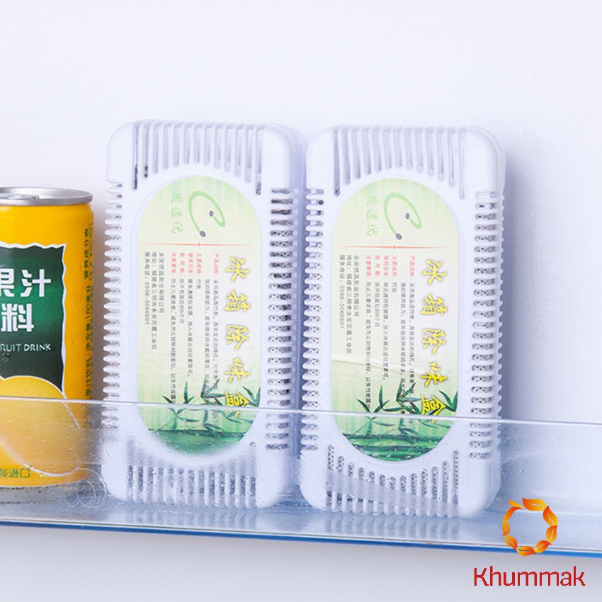 Khummak กล่องถ่านไม้ไผ่กําจัดกลิ่นสําหรับตู้เย็น  Deodorant box