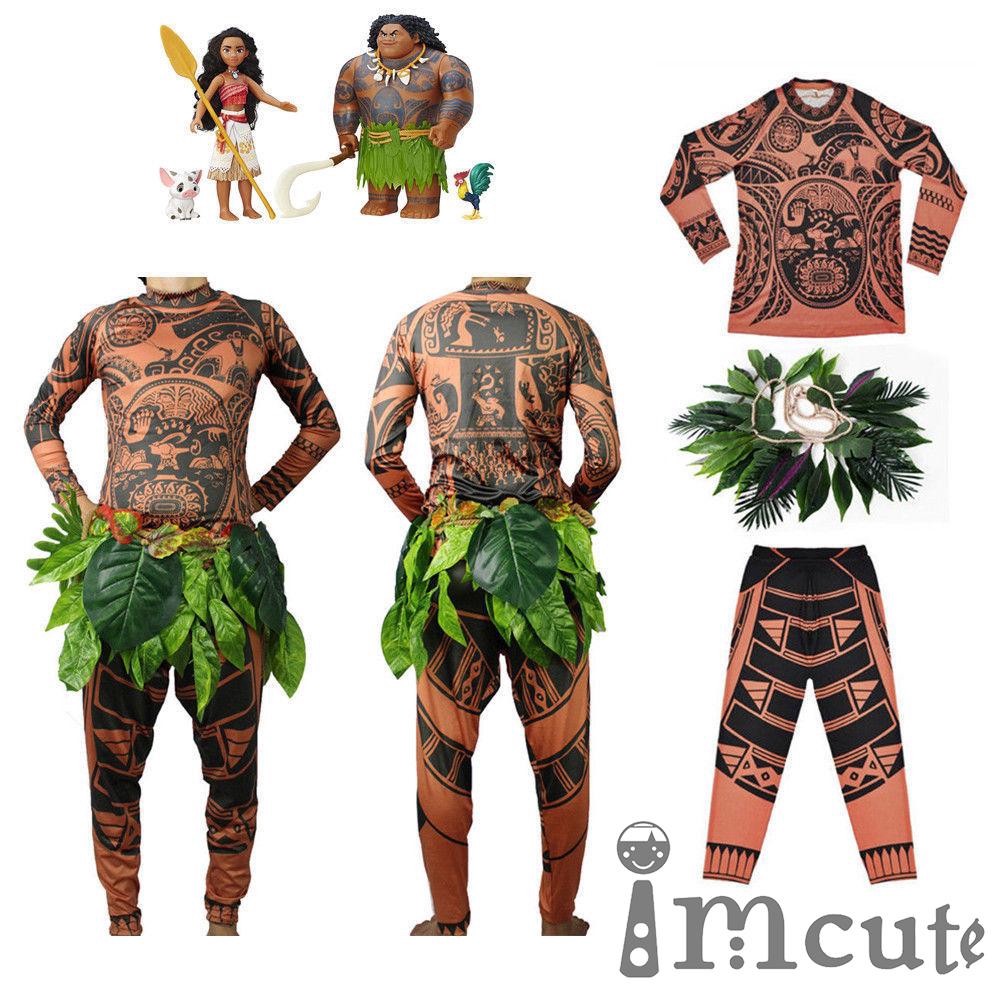 ฮาโลวีน Mens Kid Moana Maui Tattoo T เสื้อกางเกง