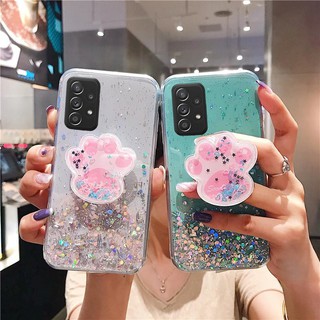 เคสโทรศัพท์แมวลายการ์ตูนน่ารักกลิตเตอร์แวววาวสำหรับ Samsung Galaxy A52s M32 A22 5G M12 M02 A42 A12 A02 A32 4G A52 A72 เคสซัมซุงA52s SamsungA22 GalaxyA52s