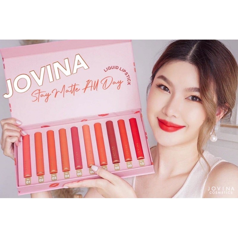 jovina lip stay matte all dayสภาพ99%มีโค้ดส่วนลดสอบถามได้
