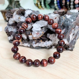 กำไลข้อมือหินนำโชค ตาเสือแดง Red Tigers Eye หินแก้ชง *หินธรรมชาติแท้ 100%*