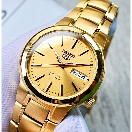 นาฬิกา SEIKO 5 Automatic รุ่น SNKA10K1 นาฬิกาข้อมือผู้ชาย สายสแตนเลส สีทอง - มั่นใจ ของแท้ 100% ประกันสินค้า1ปีเต็ม