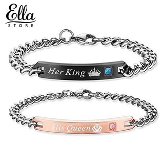 Ella His Queen Her King Crown สายรัดข้อมือสำหรับคู่รัก