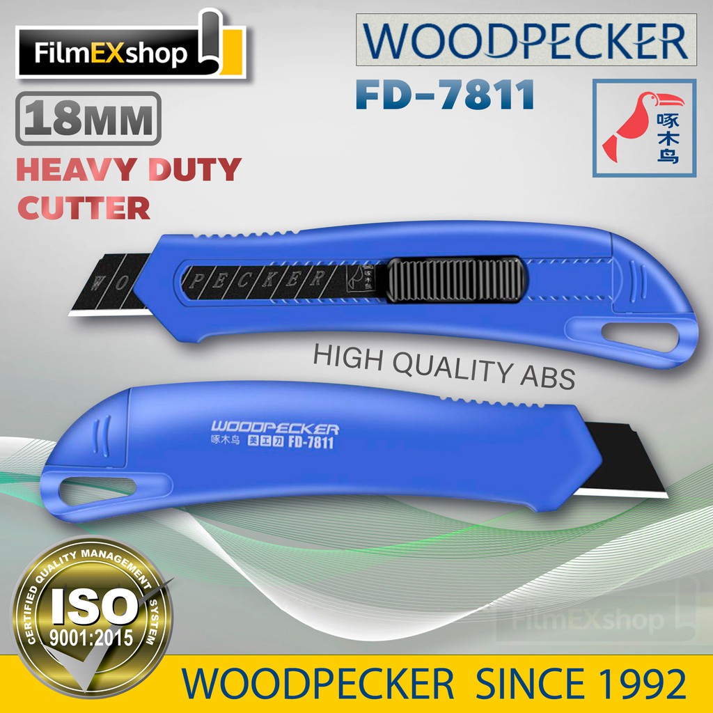 คัตเตอร์อเนกประสงค์ มีดคัตเตอร์ คัตเตอร์ 18mm WOODPECKER FD-7815