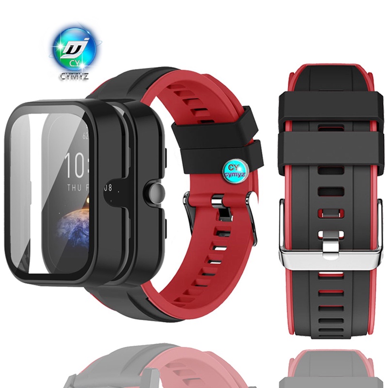 for amazfit bip 3 Pro สาย สายนาฬิกาสายซิลิโคน amazfit bip3 Pro เคส เคส amazfit bip 3 Pro เคส เคสป้อง