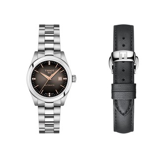 Tissot T-My Lady Automatic ทิสโซต์ ที มาย เลดี้ สีดำเงา แถมสายหนังสีดำ T1320071106601 นาฬิกาผู้หญิง