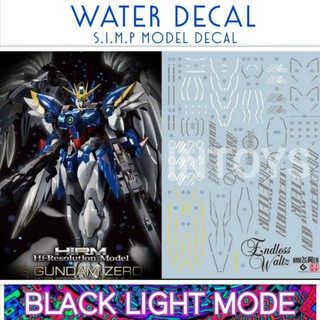 Water Decal 1/100 High-Resolution Model Wing Gundam Zero EW​ ยี่ห่อ S.I.M.P. Model Decal​ ( เรืองแสงในแสงแบล็คไลท์ )​