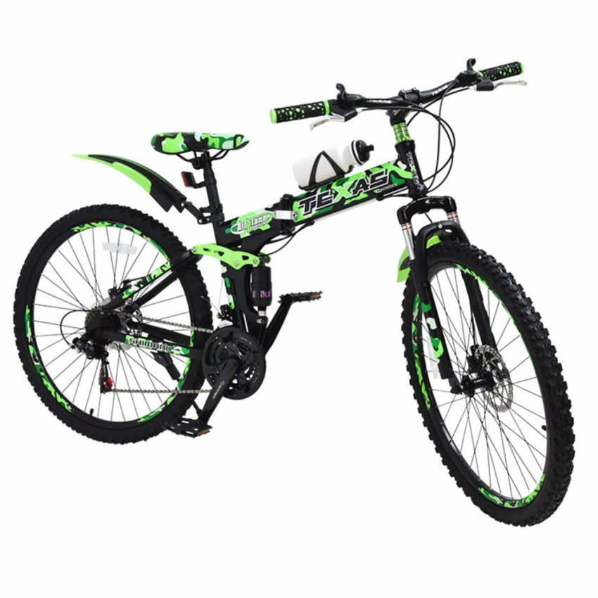 K-BIKE จักรยานเสือภูเขาพับได้ Folding Mountain Bike 26 นิ้ว 21Speed SHIMANO รุ่น TEXAS 26K69 เขียว #