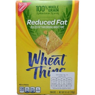 Nabisco Reduced Fat Wheat Thins 240gm นาบิสโกข้าวสาลีชนิดลดไขมัน 240 กรัม