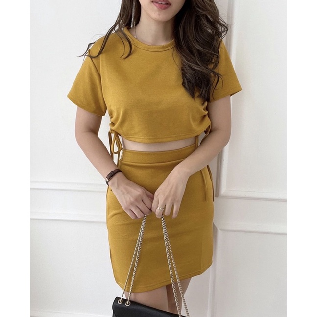 VIOLA EC 890 SET / SIMPLE PLAIN TOP AND SKIRT SET / SIMPLE PLAIN SET / PREMIUM KOREAN WOMENS SET / T