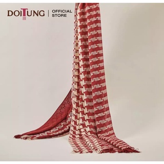 DoiTung Scarf - Afghan, Bamboo 100% (50x200 cm.) ผ้าพันคอ ทอมือ ใยไผ่ 100% ดอยตุง