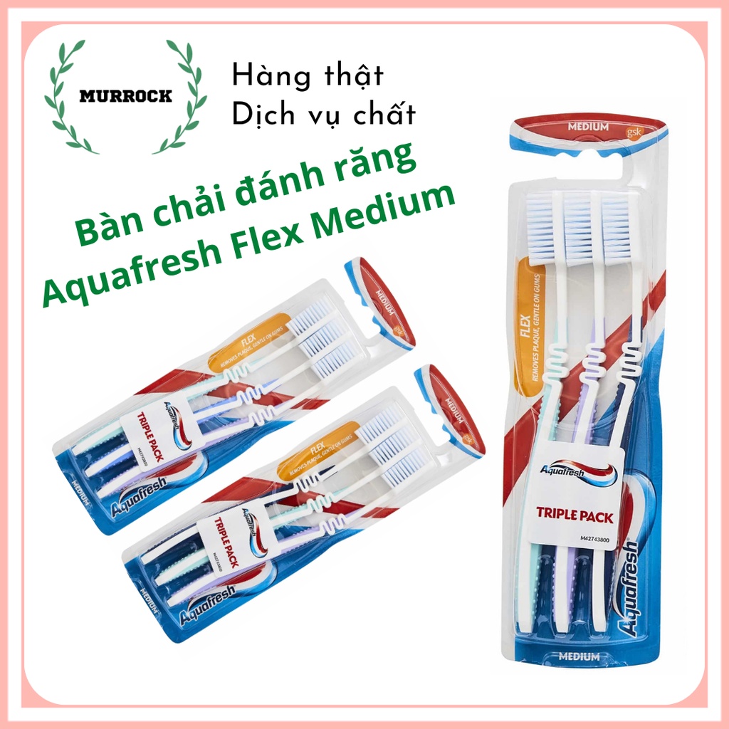 แปรงสีฟัน Aquafresh Flex Medium ชุด 3 สหราชอาณาจักร