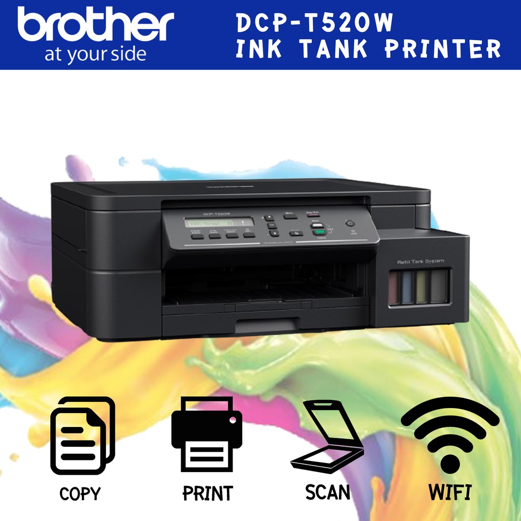 เครื่องพิมพ์มัลติฟังก์ชันอิงค์แท็งก์ Brother DCP-T520W Ink Tank Printer / Print, Scan, Copy /   Wi-F