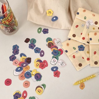 สติกเกอร์ ลายการ์ตูนหน้ายิ้มน่ารัก DIY สําหรับติดตกแต่งเครื่องเขียนนักเรียน จํานวน 110 ชิ้น