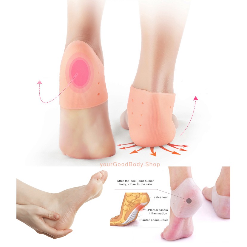 YGB ซิลิโคนรองส้นเท้า ถนอมเท้า เท้าแตก ปวดส้น รองช้ำ (1คู่) Silicone Heels Cover