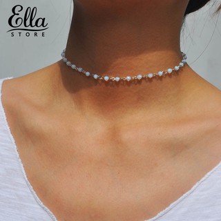 ella เครื่องประดับหรูหราสร้อยคอโซ่ลูกปัดโอปอล rhinestone