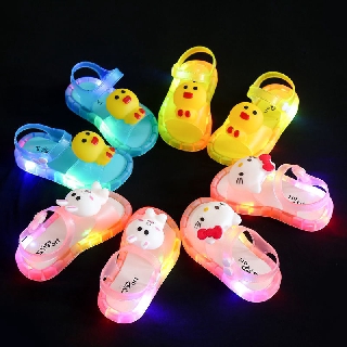 โปรโมชั่นร้านค้าใหม่! LED LIGHT KIDS SLIPPERS SANDALS CARTOON