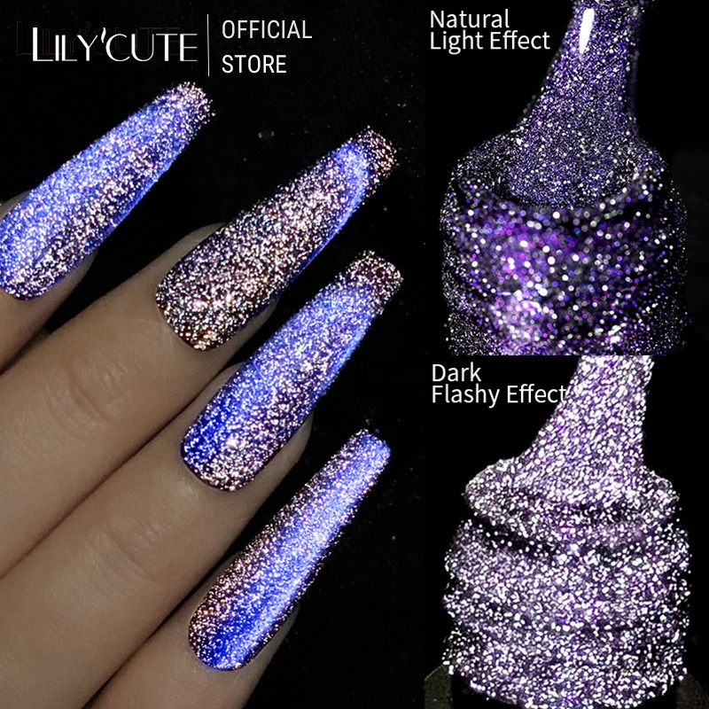 Lily'cute ยาทาเล็บเจล กลิตเตอร์ สะท้อนแสง 9D 7 มล.