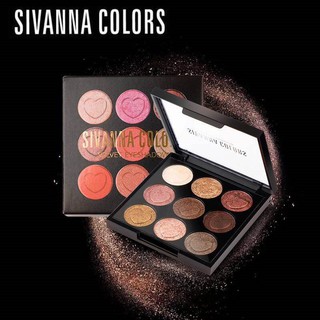 Sivanna Colors Velvet Eyeshadow HF4002 - 8g. ซีเวนน่า คัลเลอร์ เวลเวท อายแชโดว์ เนื้อชิมเมอร์มี 9 เฉดสีในตลับเดียว