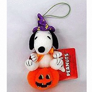 แท้ 100% จากญี่ปุ่น พวงกุญแจ สายเชือก สนูปปี้ Snoopy Purple Stability Pumpkin Cell Phone Strap