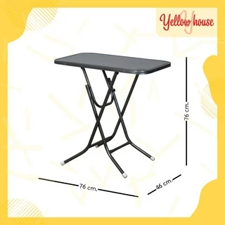YellowHouse โต๊ะพับ หน้าเหล็ก ขาเหล็กกลมไขว้ พับเก็บได้ ขนาด 1.5ฟุต